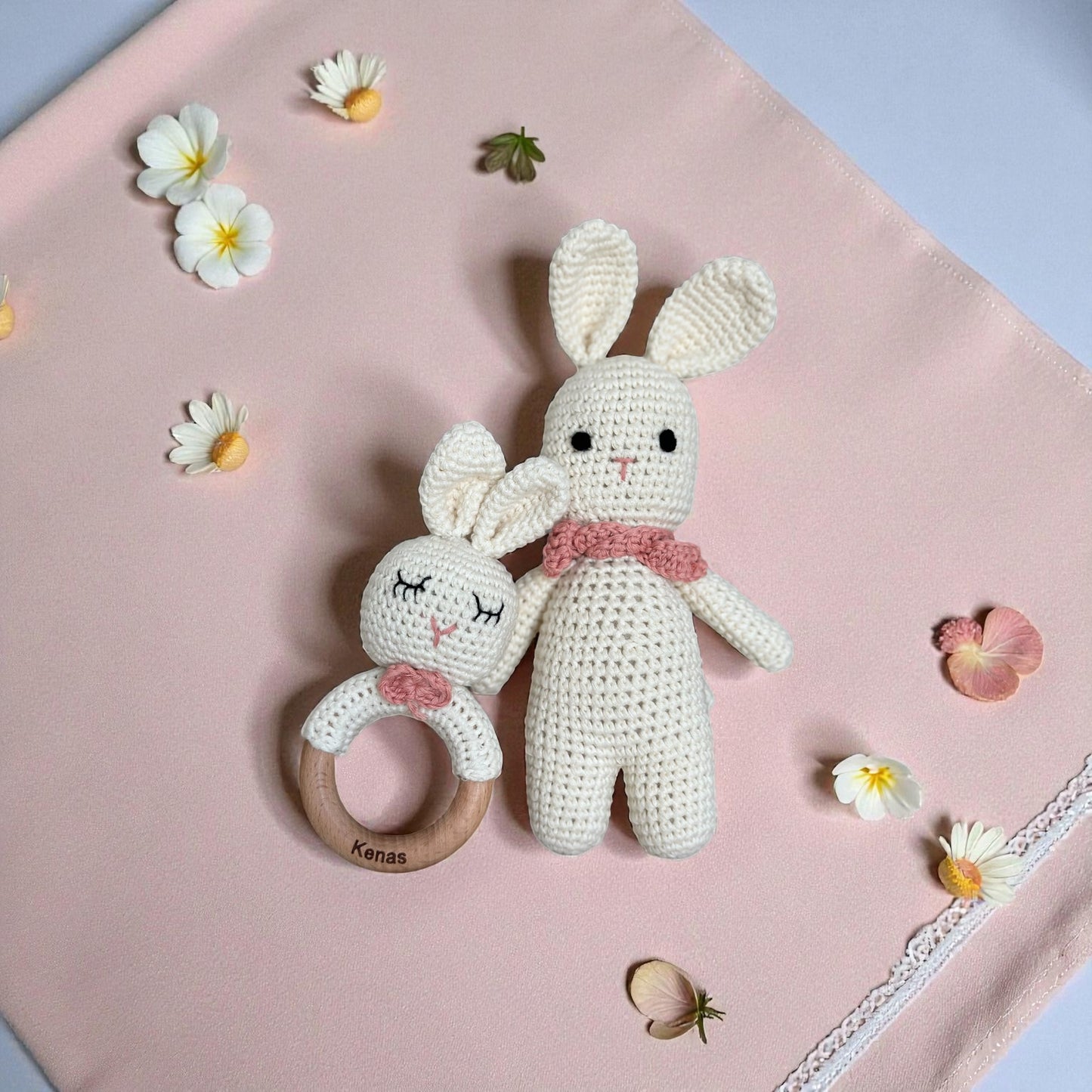 Set Neonato Naturale – Coniglietto & Anello Dentizione | KENAS